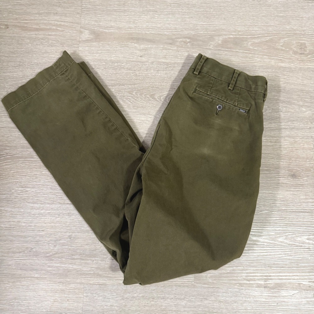 Polo Ralph Lauren Chino Pants Mens 32/32 Olive Green Stretch Classic Fit Chinos